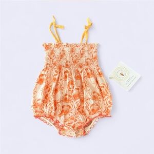 Burt's Bees Baby Floral Romper NWT